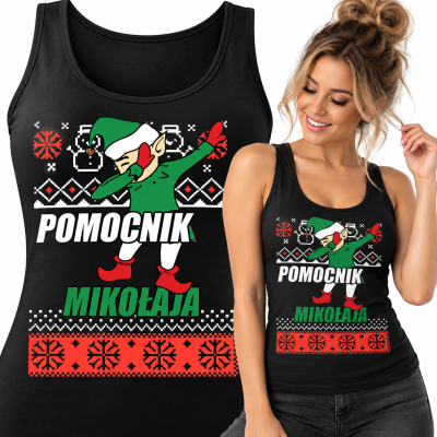 TANK TOP DAMSKI ŚWIĄTECZNY POMOCNIK MIKOŁAJA